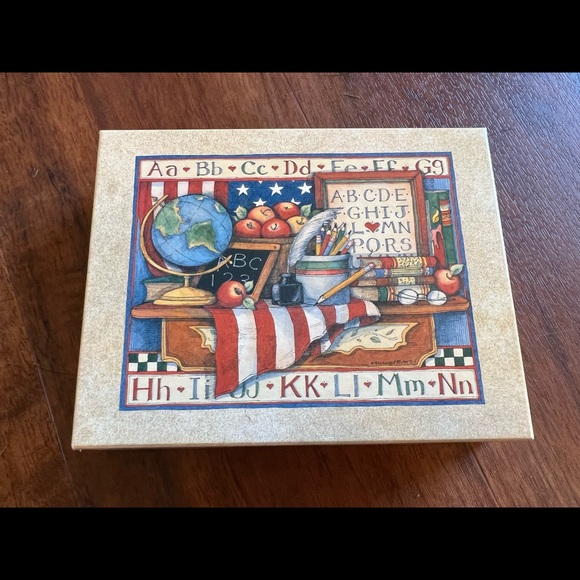 Lang Susan Winget OLD GLORY Teacher 12 Blank Note Cards Vintage Main Street 1998 - Picture 1 of 9